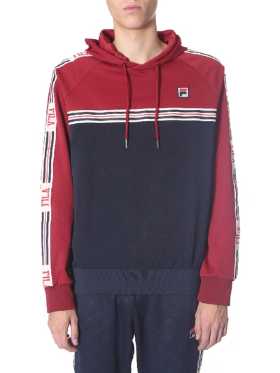 Shop Fila "besarion" Sweatshirt In Bordeaux