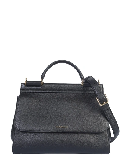Shop Dolce & Gabbana Medium Soft Sicily Bag In Black