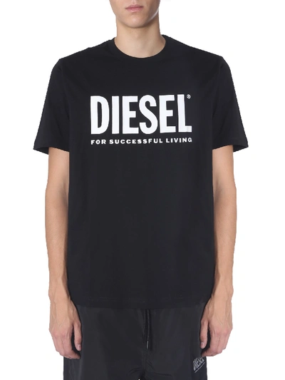 Shop Diesel "t-diego-logo" T-shirt In Black