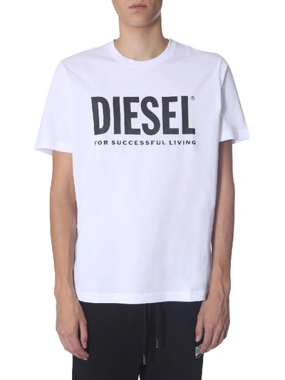 Shop Diesel "t-diego-logo" T-shirt In White