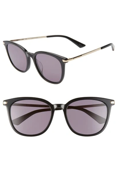 Shop Mcq By Alexander Mcqueen 55mm Cat Eye Sunglasses - Shiny Black/ Grey