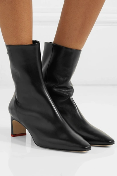 Shop Aeyde Ivy Leather Ankle Boots In Black