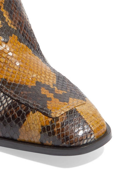 Shop Aeyde Lidia Snake-effect Leather Ankle Boots In Snake Print