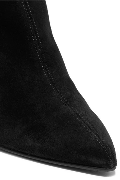 Shop Aeyde Harper Suede Knee Boots In Black
