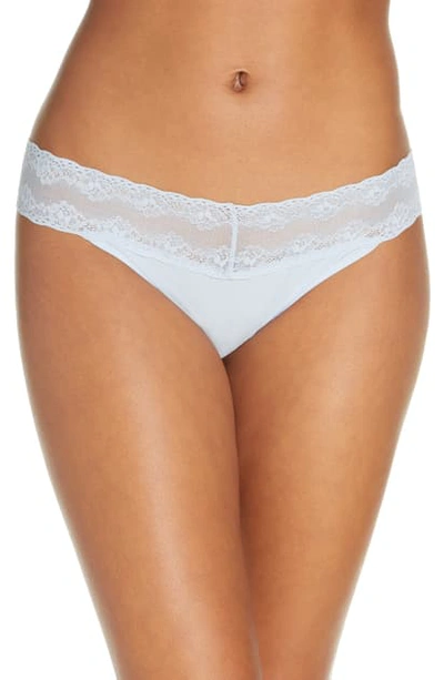Shop Natori Bliss Perfection Thong In Dusty Blue