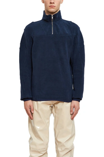 Shop Gmbh Opening Ceremony Panelled Zip-up Pullover In Navy