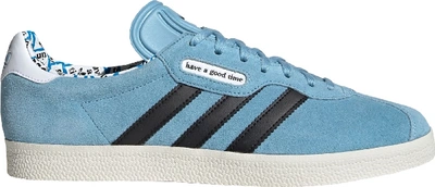 Pre-owned Adidas Originals Gazelle Super Have A Good Time In Clear Blue/core  Black/chalk White | ModeSens