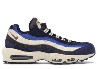 Pre-owned Nike  Air Max 95 Blackened Blue Light Cream In Blackened Blue/monarch-light Cream-camper Green