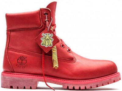 Pre-owned Timberland 6" Boot Bee Line Red In Red/rogue
