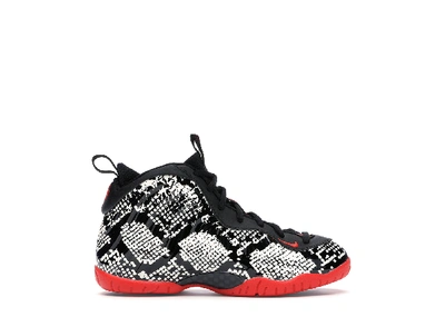Pre-owned Nike Air Foamposite One Albino Snakeskin (ps) In Sail/habanero Red-black