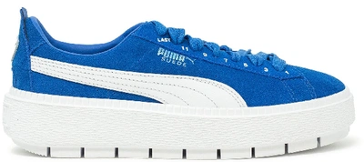 Pre-owned Puma Platform Trace Ader Error Lapis Blue (women's) In Lapis Blue/ White