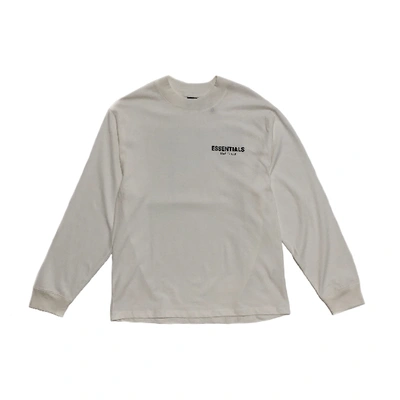 Pre-owned Fear Of God  Essentials Long Sleeve Photo T-shirt White
