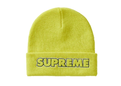Pre-owned Supreme Outline Beanie (fw19) Bright Yellow