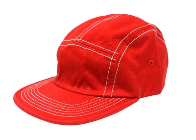 Pre-owned Supreme  Fitted Rear Patch Camp Cap Red
