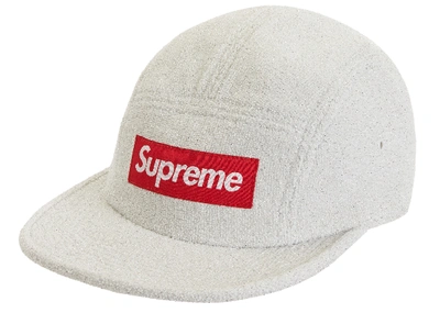 Pre-owned Supreme  Glitter Terry Camp Cap White