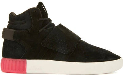 Pre-owned Adidas Originals Adidas Tubular Invader Strap Core Black Shock Pink (women's) In Core Black/core Black/shock Pink