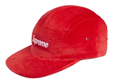 Pre-owned Supreme  Velvet Camp Cap Red