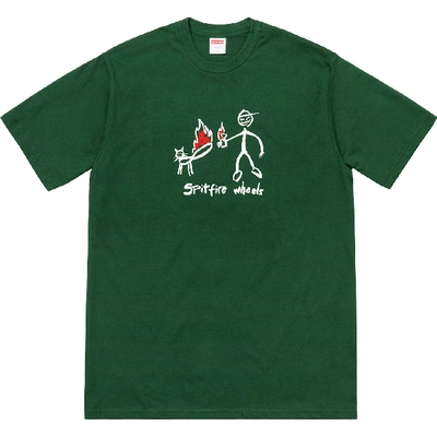 Pre-owned Supreme  Spitfire Cat T-shirt Dark Green