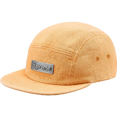 Pre-owned Supreme  Metal Plate Camp Cap Gold