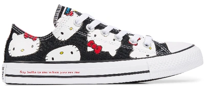 Pre-owned Converse  Chuck Taylor All-star Ox Hello Kitty Black In Black/prism Pink-white