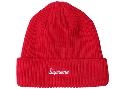 Pre-owned Supreme Loose Gauge Beanie (fw18) Red
