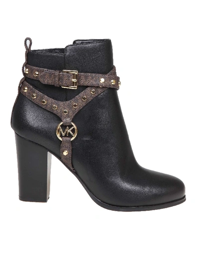 Shop Michael Kors Black Leather Ankle Boots