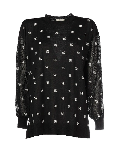 Shop Fendi Black Wool Sweater
