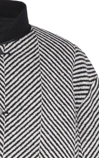 Shop Haider Ackermann Reversible Herringbone Wool Coat In Black/white