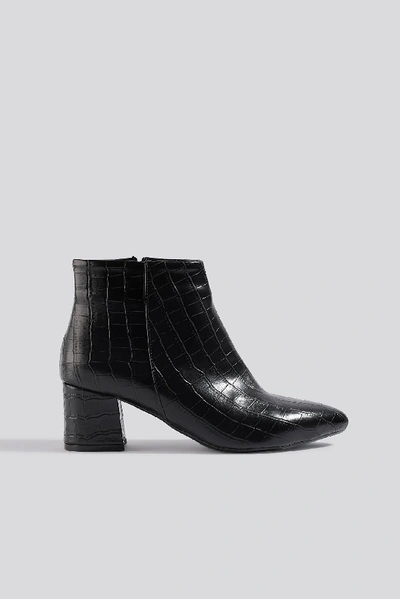 Shop Trendyol Croco Ankle Boots - Black