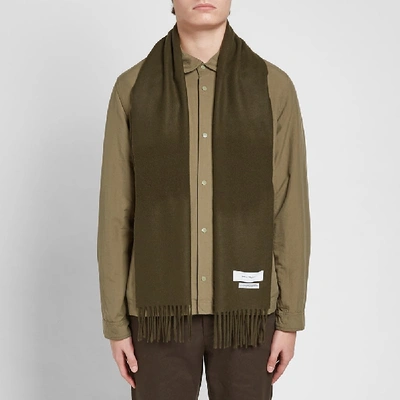 Shop Norse Projects Lambswool Scarf In Green