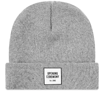 Shop Opening Ceremony Logo Knit Beanie In Grey