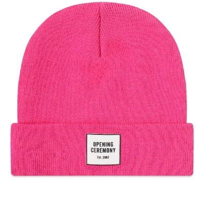 Shop Opening Ceremony Logo Knit Beanie In Pink