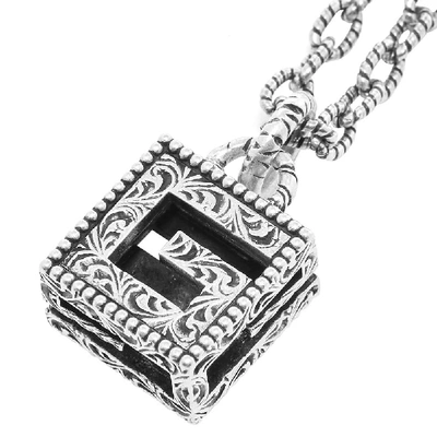 Shop Gucci G Cube Pendant Necklace In Silver