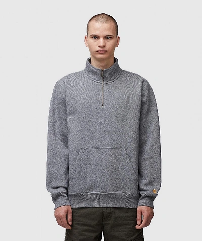 Shop Carhartt Wip Mens Chase Neck Zip Sweatshirt In Grey