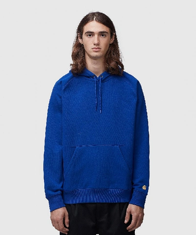 Shop Carhartt Hooded Chase Sweatshirt In Blue