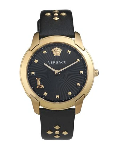 Shop Versace Wrist Watch In Black