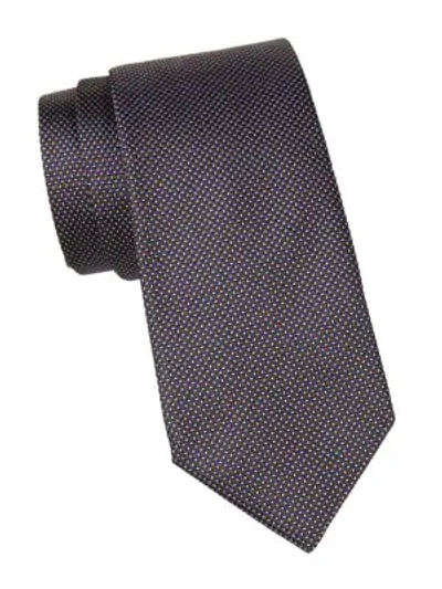 Shop Corneliani Men's Dash Print Silk Tie In Grey