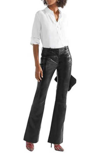 Shop Altuzarra Woman Serge Leather Bootcut Pants Black
