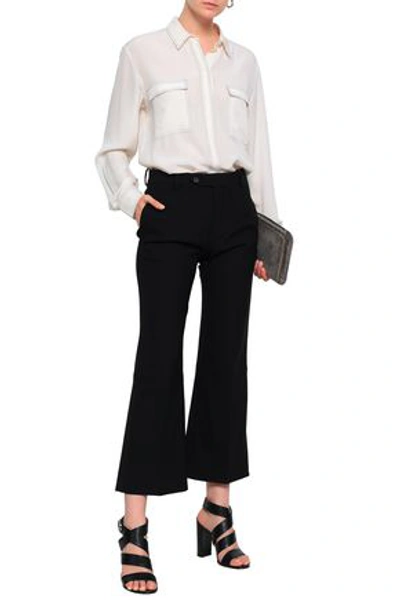 Shop Chloé Wool-blend Kick-flare Pants In Black