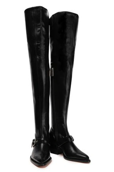 Shop Chloé Rylee Leather Over-the-knee Boots In Black