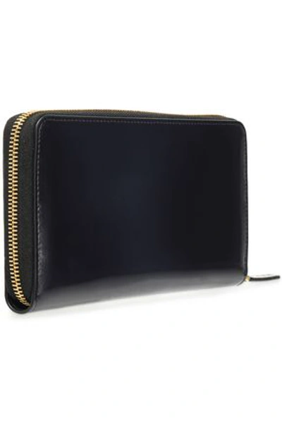 Shop Marni Woman Glossed-leather Continental Wallet Black