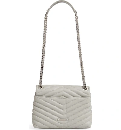 Shop Rebecca Minkoff Edie Quilted Leather Crossbody Bag - Grey In Perla