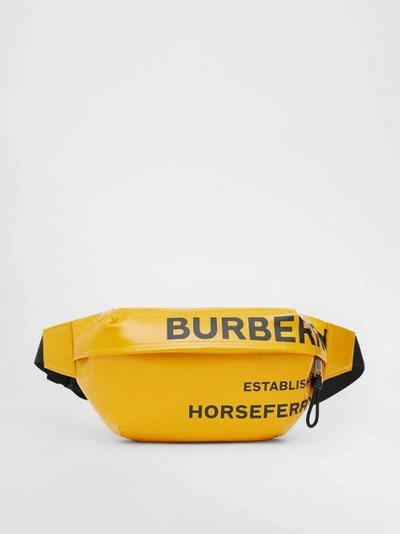 Shop Burberry Medium Horseferry Pr In Yellow