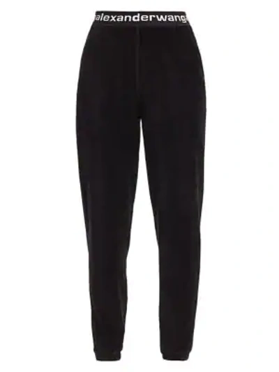 Shop Alexander Wang T Velour Sweatpants In Black