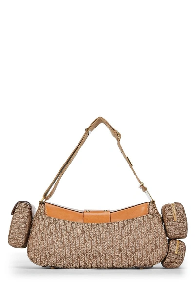 Pre-owned Dior Brown Issimo Canvas & Natural Leather Street Chic Columbus Avenue Shoulder Bag