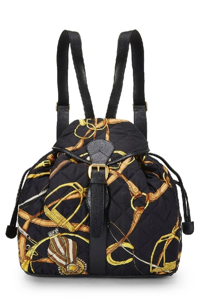 Pre-owned Gucci Black Quilted Silk Backpack