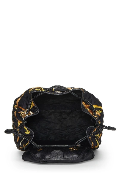 Pre-owned Gucci Black Quilted Silk Backpack