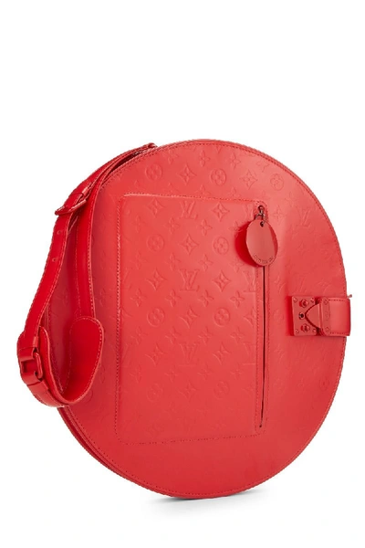 Pre-owned Louis Vuitton Red Monogram Op Art Roundy