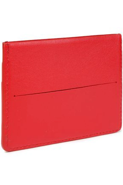 Shop Marni Woman Textured-leather Cardholder Red