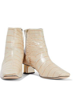 ladies cream leather ankle boots